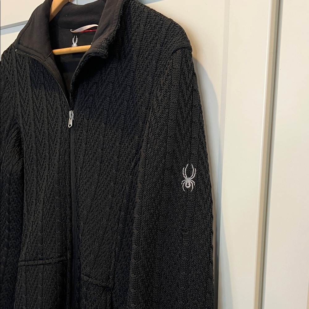 Spyder Black Textured Full-Zip Jacket Size L
